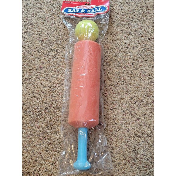 Vintage NIP 1988 Rawlings Bat And Ball  Set Foam Baseball Game RARE FIND - Picture 2 of 7